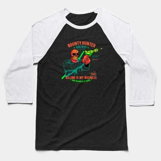 Tokebi's Bounty Hunter Skull Baseball T-Shirt by TOKEBI